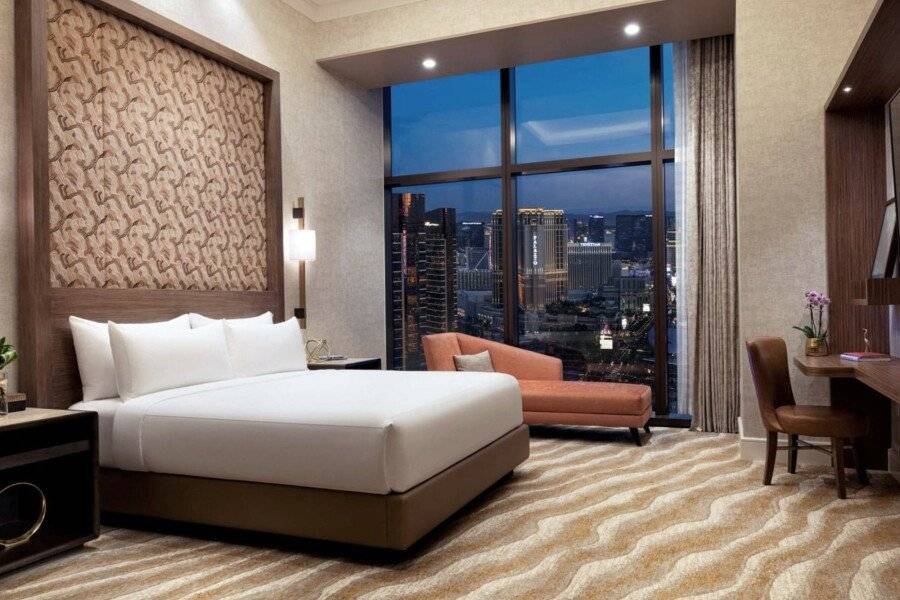 Las Vegas Hilton At Resorts World hotel bedroom,ocean view