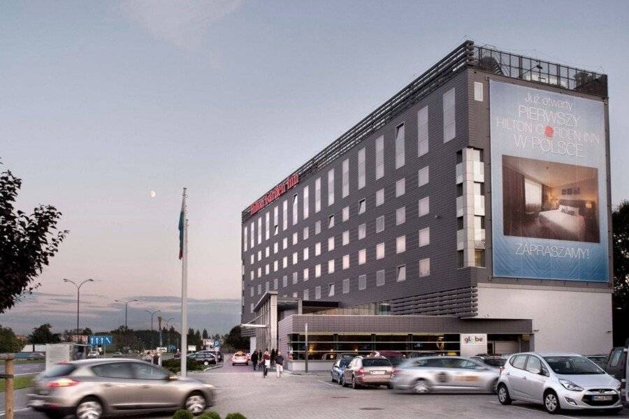 Hilton Garden Inn Krakow facade,parking