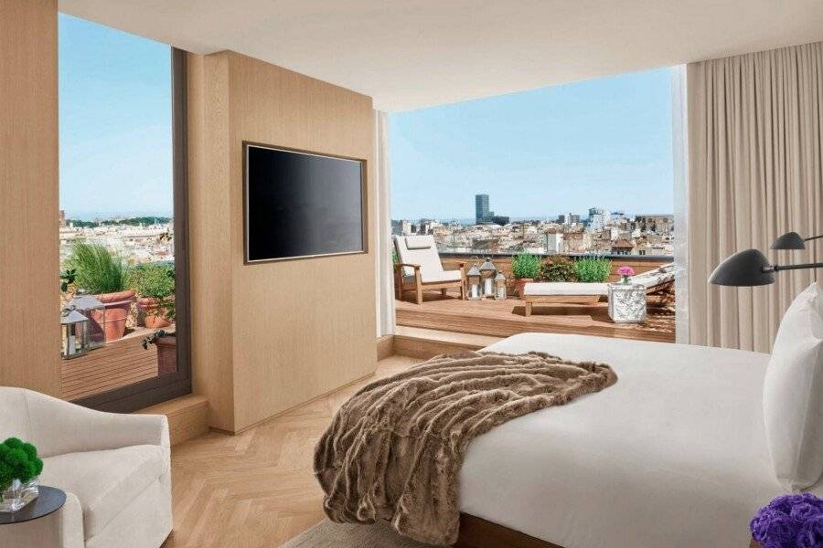 The Barcelona EDITION hotel bedroom,ocean view,balcony