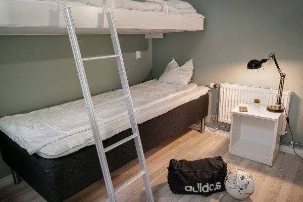 Family Room with Shared Bathroom with a Skylight