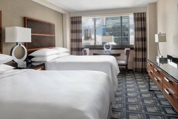 Traditional Double Room with Two Double Beds and Roll-in Shower - Mobility Accessible