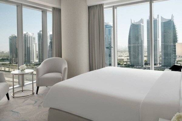 Premier City View Suite, King Bed, Sofa Bed, Club lounge access with Breakfast, Lunch & Dinner, 4PM Late checkout, Including direct access to Dubai Marina Mall & Marina Walk